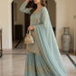 SEQUENCE EMBROIDERY WORKED TOP, SARARA AND DUPATTA
