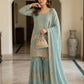 SEQUENCE EMBROIDERY WORKED TOP, SARARA AND DUPATTA