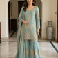 SEQUENCE EMBROIDERY WORKED TOP, SARARA AND DUPATTA