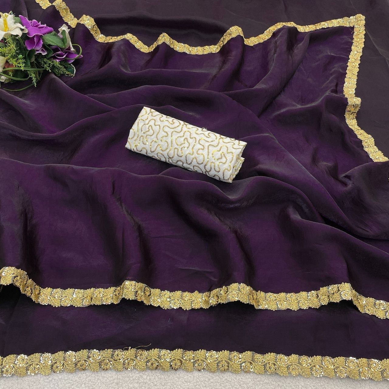 Presenting Enchanting soft FENDY satin  saree For Intimate And Big Fat Indian Weddings, That Are Light On Your Skin And Uplift Your Wedding Shenanigans.