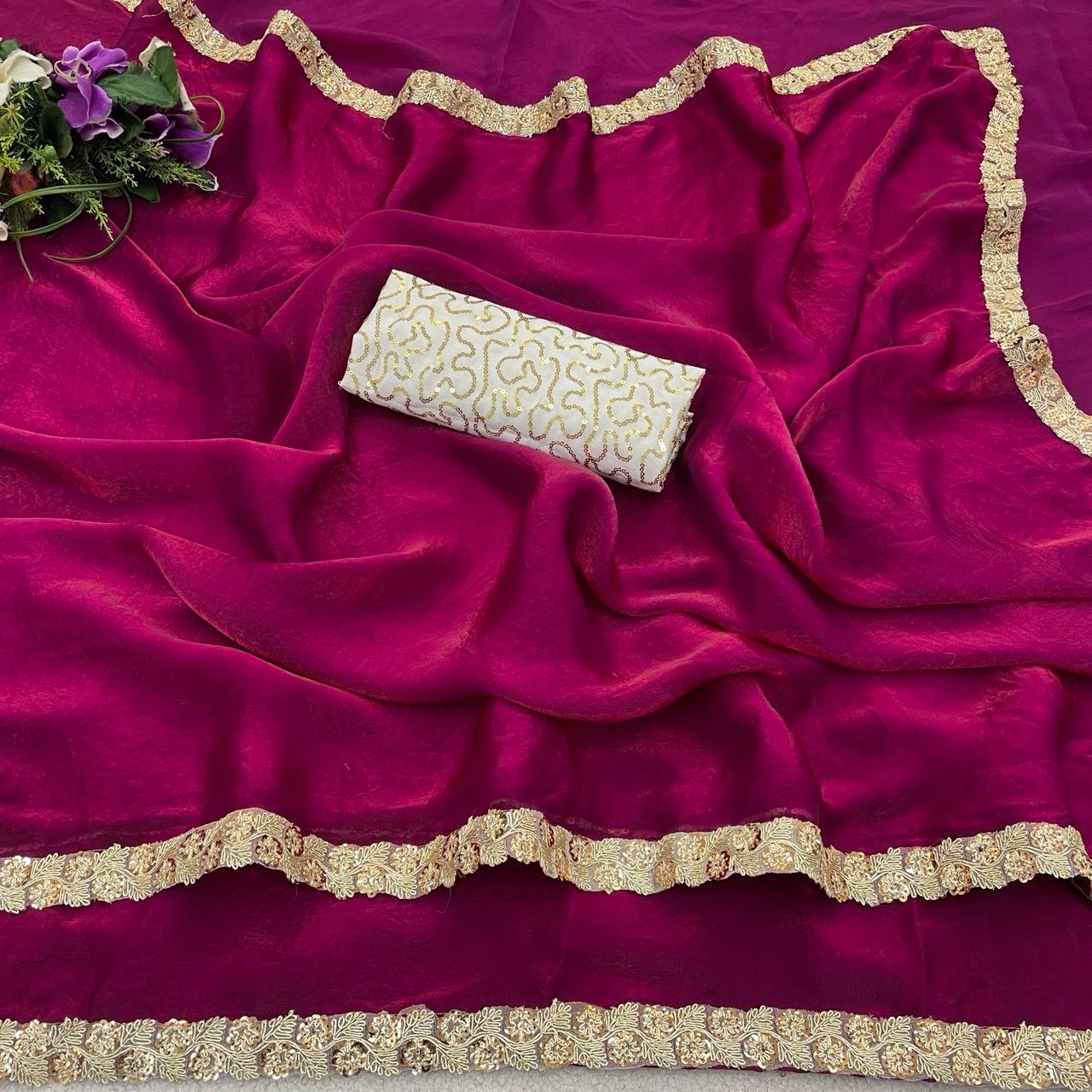 Presenting Enchanting soft FENDY satin  saree For Intimate And Big Fat Indian Weddings, That Are Light On Your Skin And Uplift Your Wedding Shenanigans.
