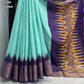 Elegant Turquoise & Purple Heritage Saree