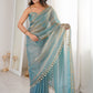 Premium Fendi Satin With Mirror Work 5.5 MTR Saree