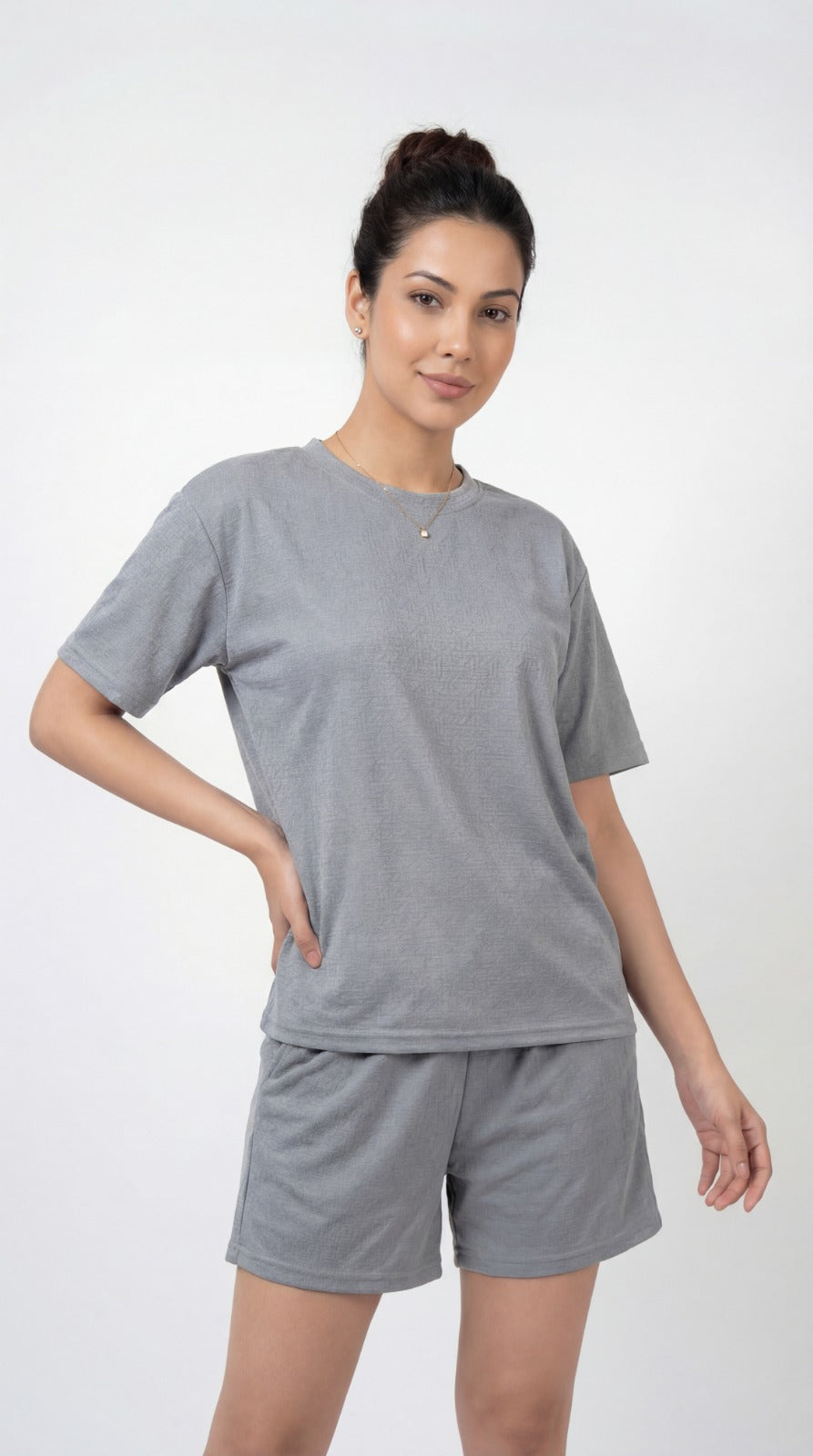 SHORTS NIGHT DRESS Light Grey