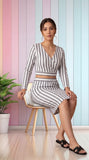 Nihareeka® Women’s Trendy Fancy Elegant Multi Color Printed Greenish Cream Co-Ords Sets (Crop Top & Skirt) Western Wear Summer Collection.