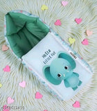 3 IN 1 Baby sleeping bag and carry nest, cotton bed cum infant portable bassinet and for baby carrying and co sleeping, unisex baby bedding set for new born baby 0-12 months (hathi print, multicolour)