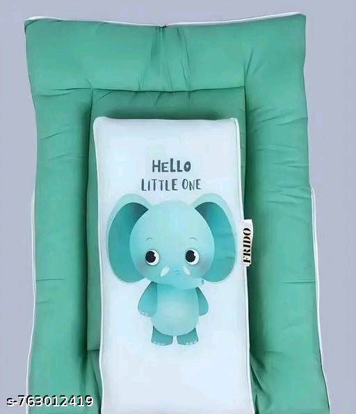 3 IN 1 Baby sleeping bag and carry nest, cotton bed cum infant portable bassinet and for baby carrying and co sleeping, unisex baby bedding set for new born baby 0-12 months (hathi print, multicolour)