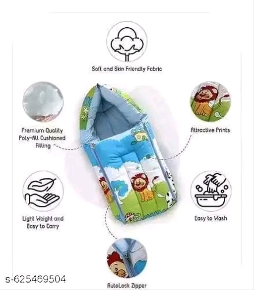 3 in 1 Baby Bed, Sleeping Bag & Carry Nest, Cotton Baby Bedding for New Born & Infant, Portable Bassinet, for Baby Carrying & Unisex Baby Sleeping Bed, 0 to 12M