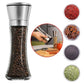 NBK Steel Salt and Pepper Grinder Adjustable Ceramic Sea/ Salt Grinder & Pepper Grinder - Tall Glass Salt and Pepper Shakers - Pepper Mill & Salt Mill