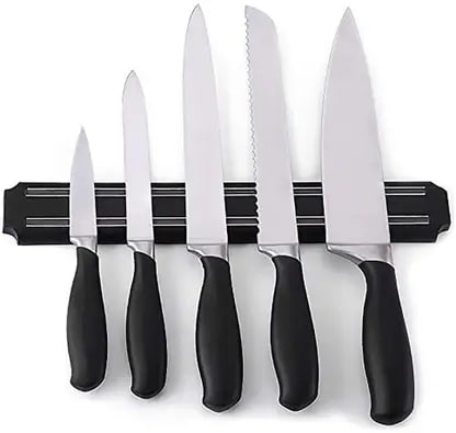 33cm Magnetic Knife Bar, Magnetic Knife Storage Strip, Magnet Kitchen Knife Holder, Knife Rack Strip Patti 13 Inch (Black)