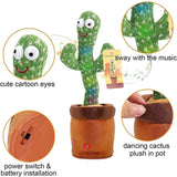 Dancing Cactus Talking Toy, Cactus Plush Rechargeable Toy, Wriggle & Singing Recording Repeat What You Say Funny Education Toys for Babies Children Playing, Home Decorate