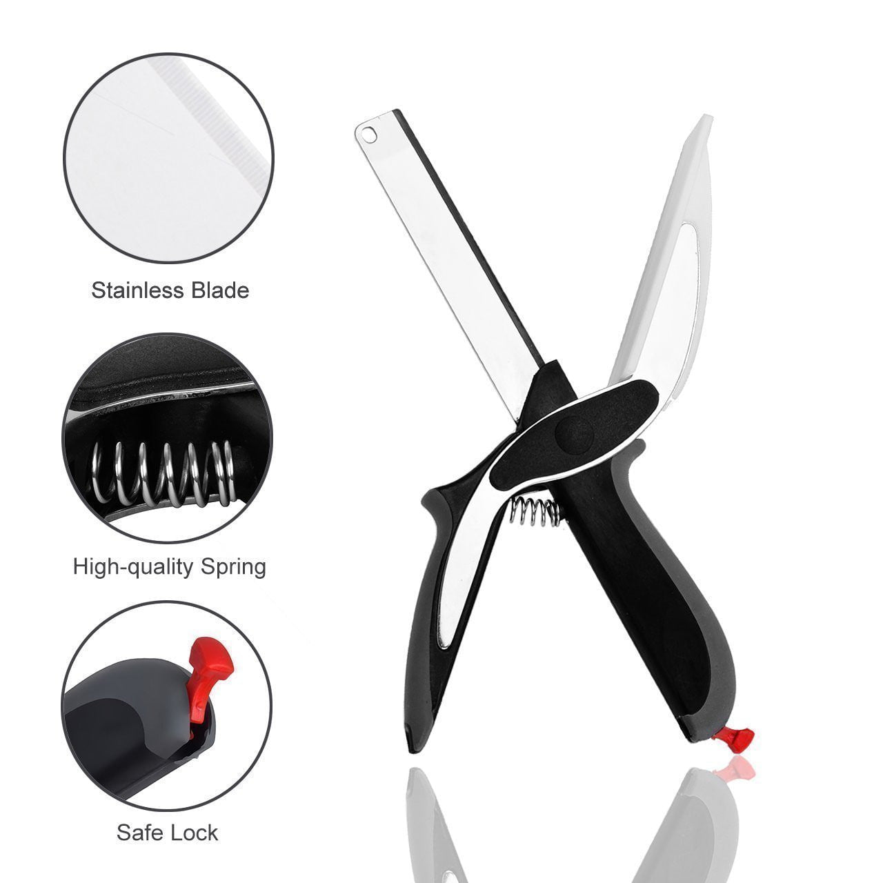 Clever Cutter- 2 in 1 Food Chopper/Slicer/Dicer Vegetable and Fruit Cutter Kitchen/Scissors Knife