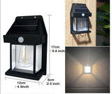 Solar Powered Wall Light with Motion Sensor | Waterproof Outdoor Solar Lamp | Decorative Balcony & Garden LED Lantern | Automatic No-Wiring ABS Body Wall Mounted Security Light