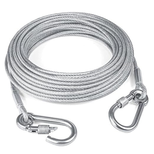 (PACK OF 1) 17.4FT/5.3M Stainless Steel Clothes Lines for Hanging Clothes Outside - Clothesline Heavy Duty for Wire Curtain Hanging - Windproof Anti-sag Multipurpose Outdoor Clothesline