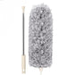 Microfiber Feather Duster Bendable & Extendable Fan Cleaning Duster with 100 inches Expandable Pole Handle Washable Duster for High Ceiling Fans, Window Blinds, Furniture (Grey)