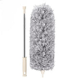 Microfiber Feather Duster Bendable & Extendable Fan Cleaning Duster with 100 inches Expandable Pole Handle Washable Duster for High Ceiling Fans, Window Blinds, Furniture (Grey)