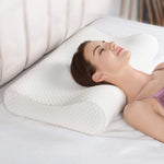 Memory Foam Cervical Pillow for Sleeping - Orthopedic Contoured Neck Pillow for Neck and Shoulder Pain (Standard - 21 x 13 Inch, White Bamboo Cover, Pack of 1)