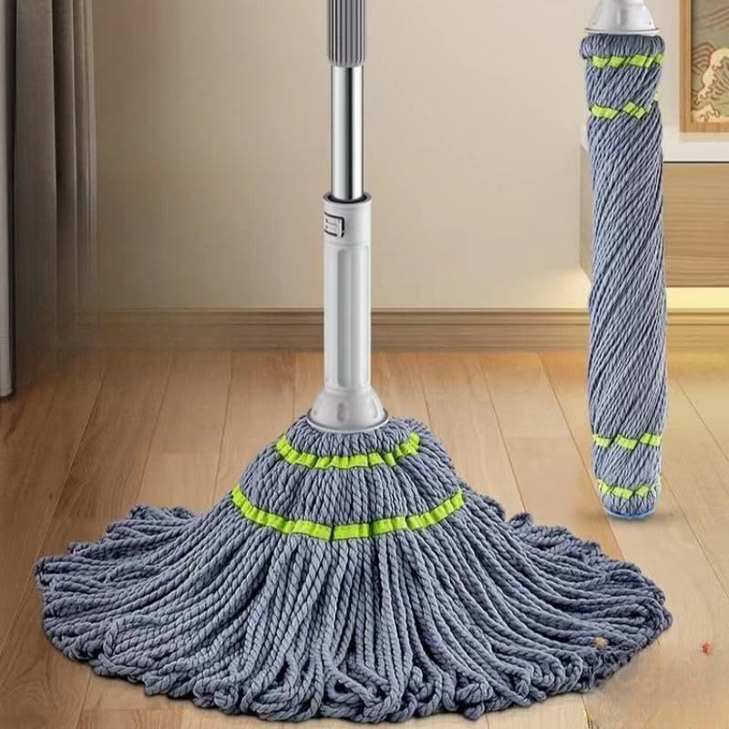 Microfiber Floor Cleaner, Self-Twisting Mop with Metal Handle, Twist Mop, Hands-Free Dry & Wet Floor Cleaner, Quick Rinse & Dry Design, Microfiber Absorbent, Commercial Home Cleaning Tool