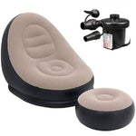 Inflatable Lounger Set, 2-in-1 Sofa Chair with Footstool, Portable Outdoor Recliner (MULTI COLOUR)