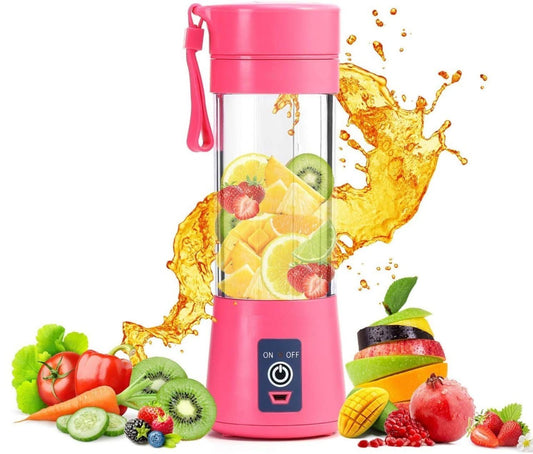 Portable 6-Blade Juicer Blender with Built-In Jar, Juice Mixer Bottle, Fruit Juice Machine, USB Rechargeable Personal Size Juicer Grinder for Juices, Kitchen Appliance for Protein & Milk Shakes (MultiColor)
