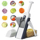 Adjustable Mandoline Slicer Vegetable Cutter with Container - Stainless Steel Blade Potato Chips Maker, French Fries Cutter, Wafer Slicer, Julienne Chopper for Kitchen Use