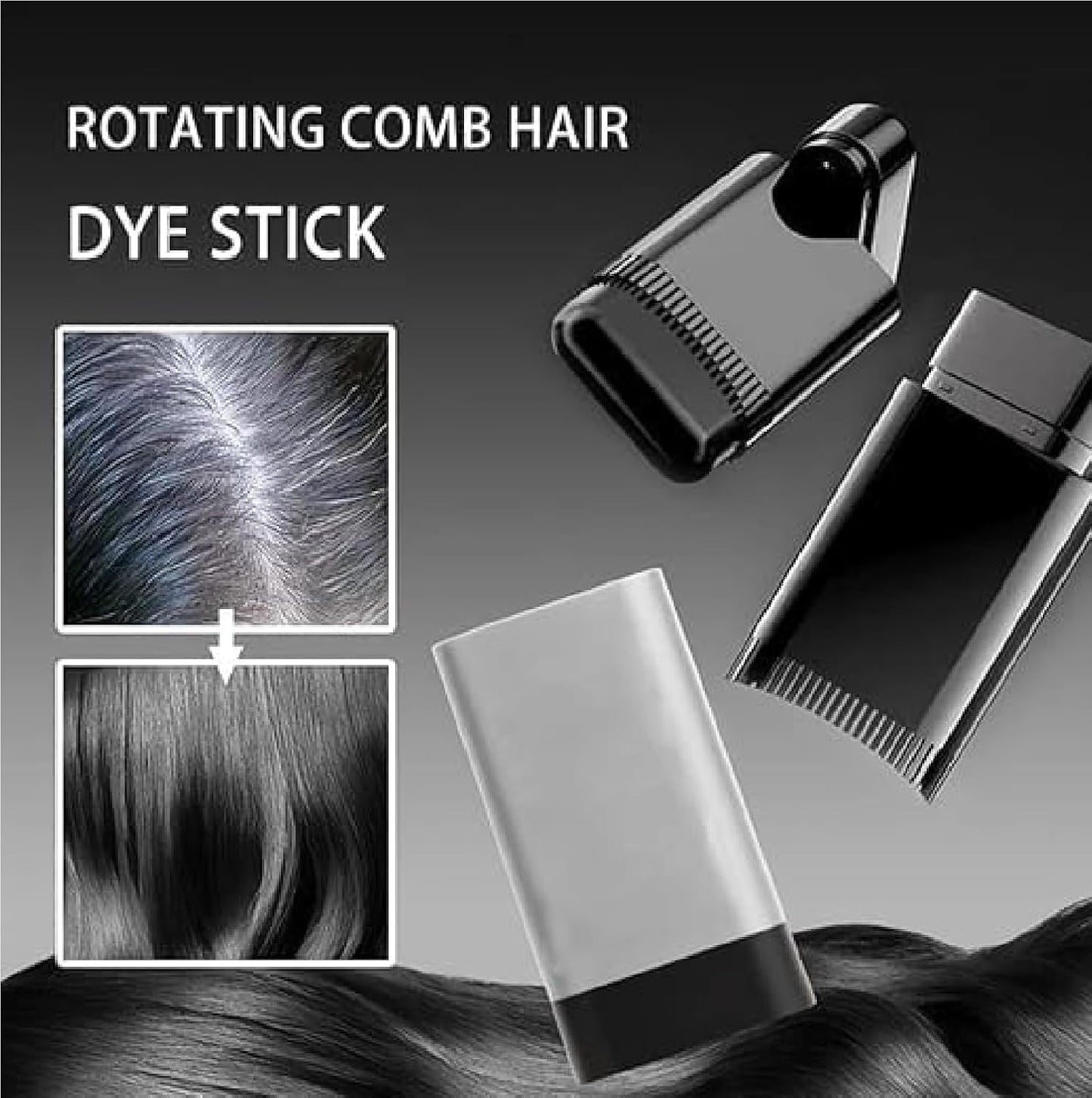 New Hair Color Comb Stick, Waterproof and Sweat-Proof Instant Hair Dye Stick Grey Hair Coverage for Men & Women, Easy Application