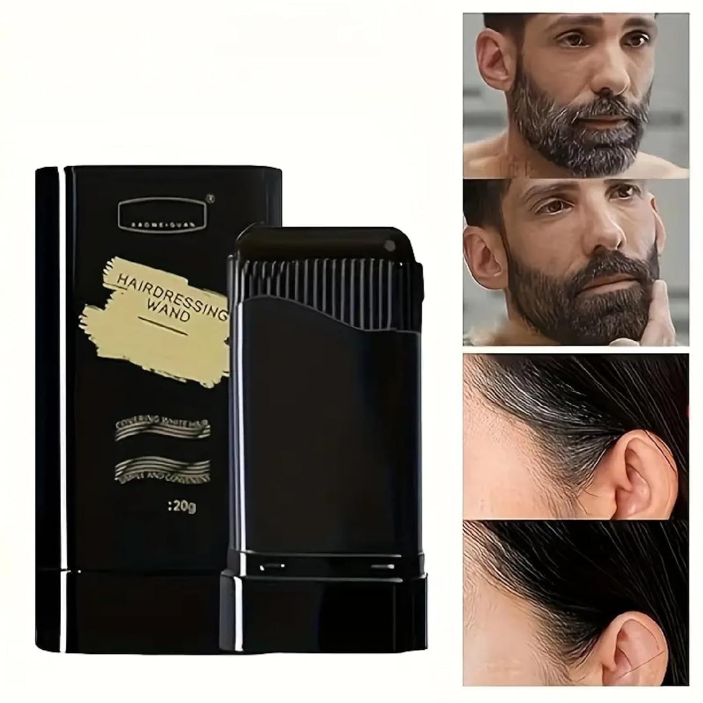 New Hair Color Comb Stick, Waterproof and Sweat-Proof Instant Hair Dye Stick Grey Hair Coverage for Men & Women, Easy Application