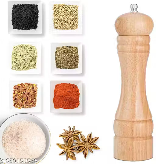 Luxo 6inch, Traditional Wooden Salt & Pepper Shakers with Adjustable Coarseness Refillable Stainless Steel Mechanism for Kitchen Dining Table Set | Best Kitchen Tools and Gadgets 6 Inch Height