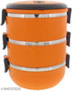 3 Layer Lunch Box with Lock -Orange