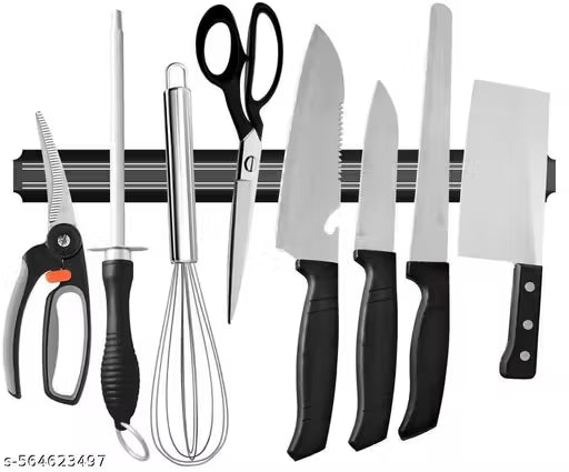 33cm Magnetic Knife Bar, Magnetic Knife Storage Strip, Magnet Kitchen Knife Holder, Knife Rack Strip Patti 13 Inch (Black)