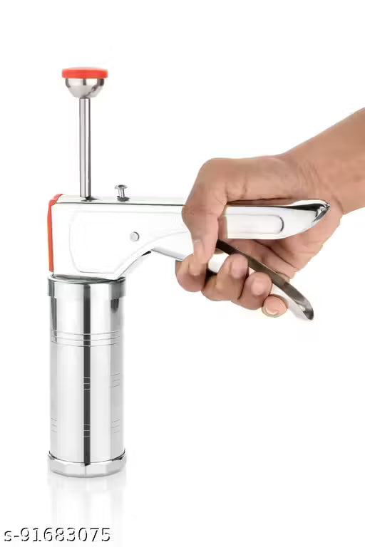 Stainless Steel Kitchen Press with 15 Different Types of Jalies, Murukku Maker/Bhujiya Maker/Noodles/Cookies/Namkeen/Chakali Maker/Sev Maker/Farsan Maker/Gathiya Maker
