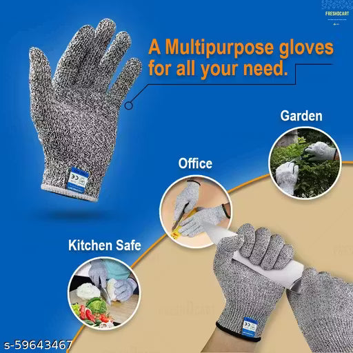 FreshDcart Premium Protective Kitchen Knife Cut Resistant Safety Gloves for Women - Anti Cut, Hand Cutting Protector with Puncture Resistance