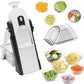 Adjustable Mandoline Slicer Vegetable Cutter with Container - Stainless Steel Blade Potato Chips Maker, French Fries Cutter, Wafer Slicer, Julienne Chopper for Kitchen Use