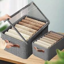 7 Grid P-2 Jeans Organiser For Wardrobe Portable Closet Organizer Storage Box Foldable Closet Drawer Organizer