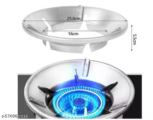 Kiyu Enterprise Gas Saver Stand (Set of 2) | Energy Saving Burner Jali with 4-Leg Support for Indian Gas Stove | Flame & Windproof Design | Sturdy Gas Chulha Support Ring