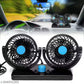 12V Dual Head Car Cooling Fan | 360° Rotatable Air Circulator | 2 Speed Adjustable Dashboard Fan | Portable Car Fan for SUV, Van & Truck (Black)