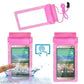 Universal Waterproof Mobile Pouch with Triple Seal Protection – Pink Dry Bag for Rain, Swimming, and Beach (Fits up to 7-inch Phones)