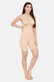 Women's High Compression Nylon Tummy Tucker with Thigh Slimming Support – Free Size Fit