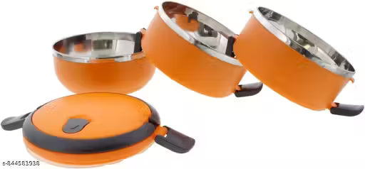 3 Layer Lunch Box with Lock -Orange