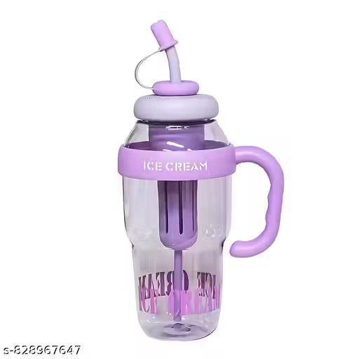 HAPANI Colorful Ice Bottle with Straw 1300ml, BPA-Free, Heat-Resistant, Large Capacity Detox Water Bottle with Handle for Kids, Adults, Gym, Outdoor & Travel(Multi-Color)