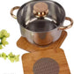 Square Shape Heat Resistant Wooden Coaster Pad Place mat for Hot Bowl Tea Cup, Kitchen Dining Pan Pot Holder,(Pack of 2 Pcs, Size 15cm)