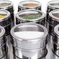 9-Pcs Stainless Steel Magnetic Spice Jars with Rack – Round Masala Containers & Spray Tins for Kitchen Storage
