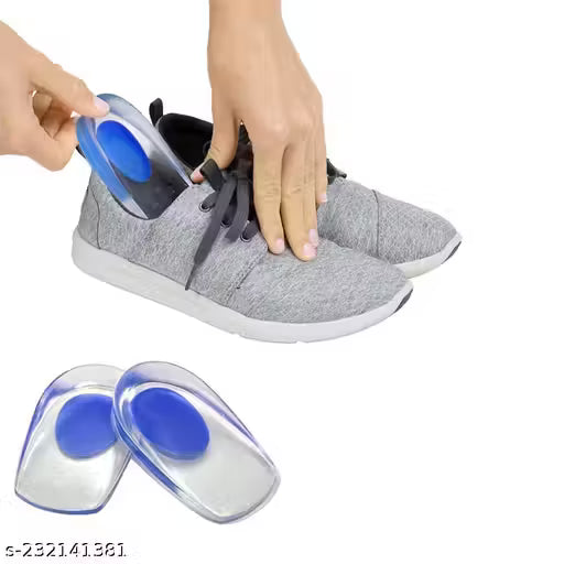 HINSHOZ Gel Heel cups Silicon Heel Pad for Heel Ankle Pain, Heel Spur Shoe Support Pad for Men and Women Shock Cushion Pad for Heels Cushion Heel (1 PAIR)