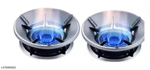 Kiyu Enterprise Gas Saver Stand (Set of 2) | Energy Saving Burner Jali with 4-Leg Support for Indian Gas Stove | Flame & Windproof Design | Sturdy Gas Chulha Support Ring