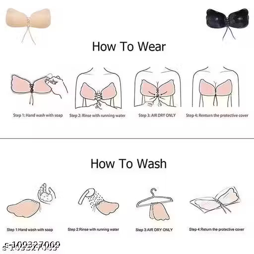Mordern Trending Body Fit Silicone Wired Invisible Push-Up silicon bra for women padded bra for women Silicone Wired Stick-on Bra Women's Invisible Push-Up Sticky Bra Silicone Peel and Stick Bra Pads