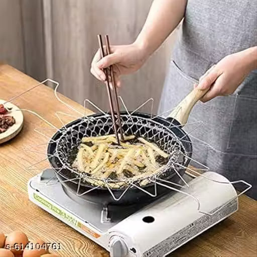 Stainless Steel Foldable Chef Basket | Steam, Rinse, Strain & Fry Basket | Kitchen Strainer Tool