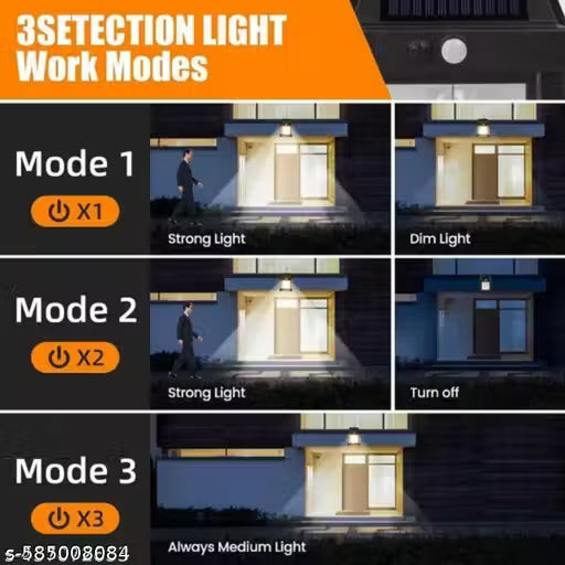 Solar Powered Wall Light with Motion Sensor | Waterproof Outdoor Solar Lamp | Decorative Balcony & Garden LED Lantern | Automatic No-Wiring ABS Body Wall Mounted Security Light