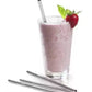 Warmfinity Stainless Steel Straws with Cleaning Brush for Kids & Adults, Bent Reusable Metal Straws, Cutlery (Pack of 4 Straight & 4 Bent, 2 Brush) Long Steel Straws for Drinking & Drinks, Silver