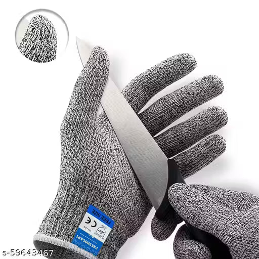 FreshDcart Premium Protective Kitchen Knife Cut Resistant Safety Gloves for Women - Anti Cut, Hand Cutting Protector with Puncture Resistance