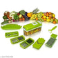 Krishiv 12 in 1 Multipurpose Chopper, Fruits & Vegetable Cutters, Grater Peeler Chipser, Unbreakable Food Grade Body, Easy Push to Clean Button Slicer Dicer, Chopper for Kitchen